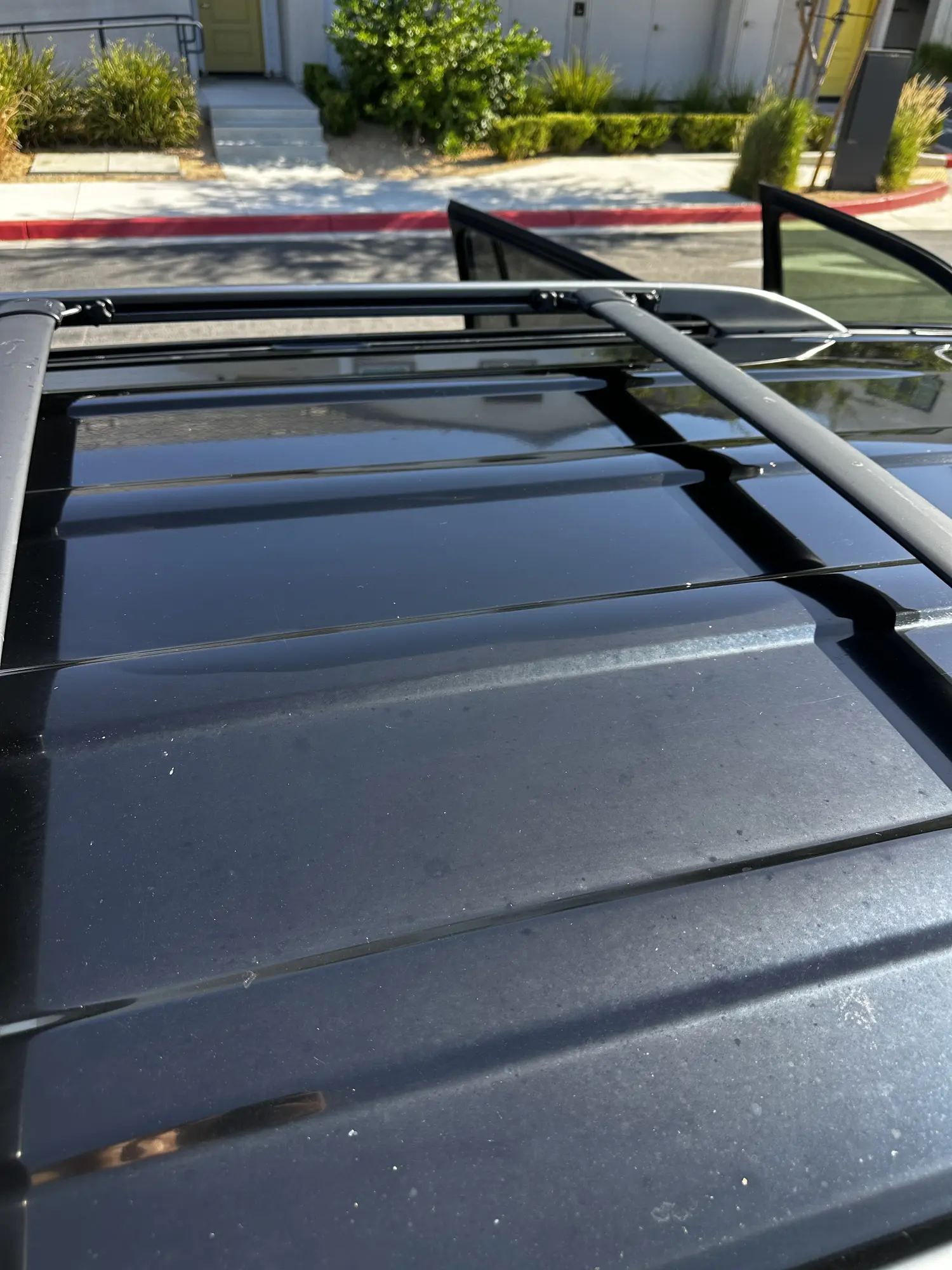 Panoramic glass roof cleaned during a detail