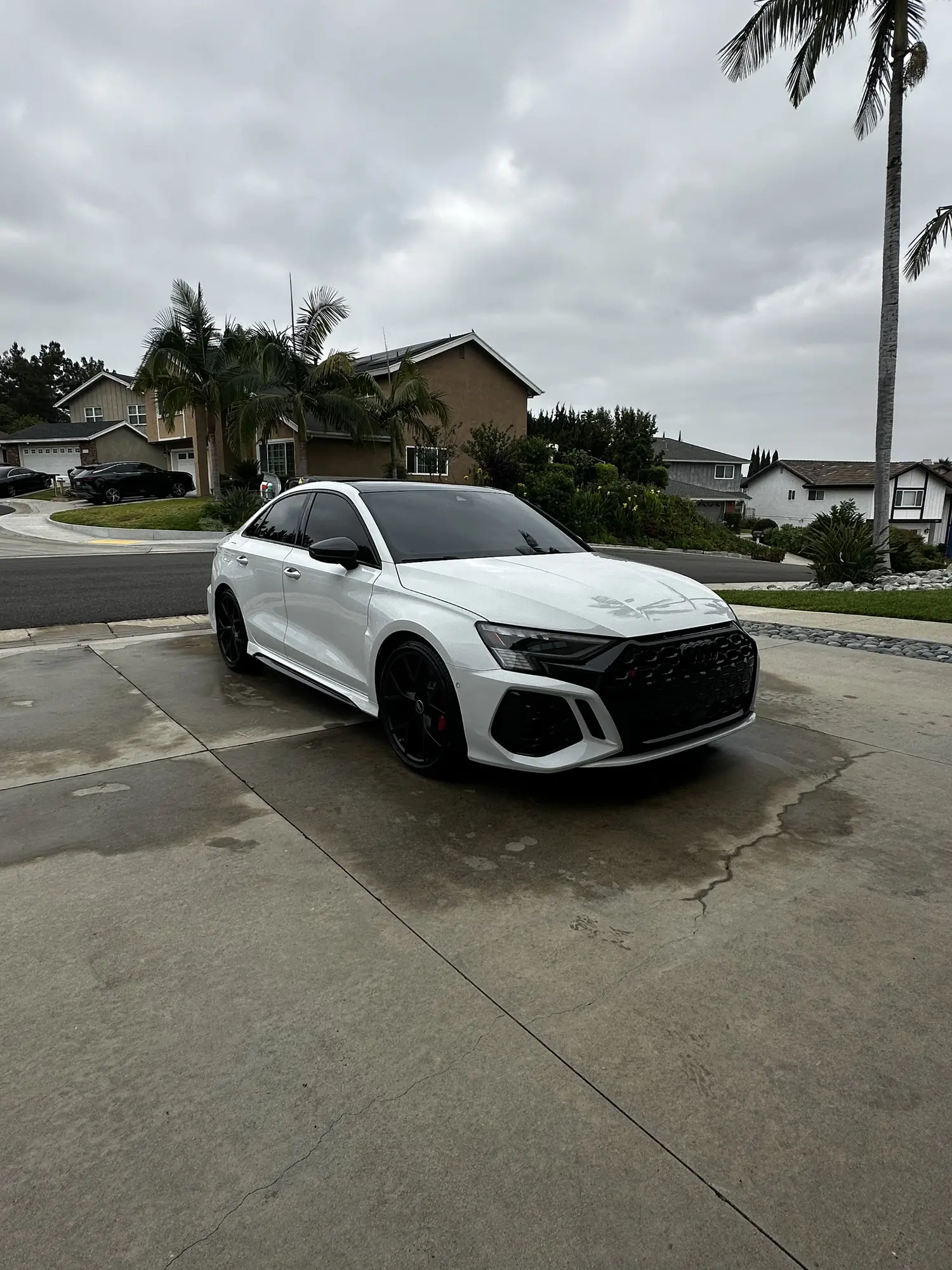 White Audi RS3 after an exterior detail