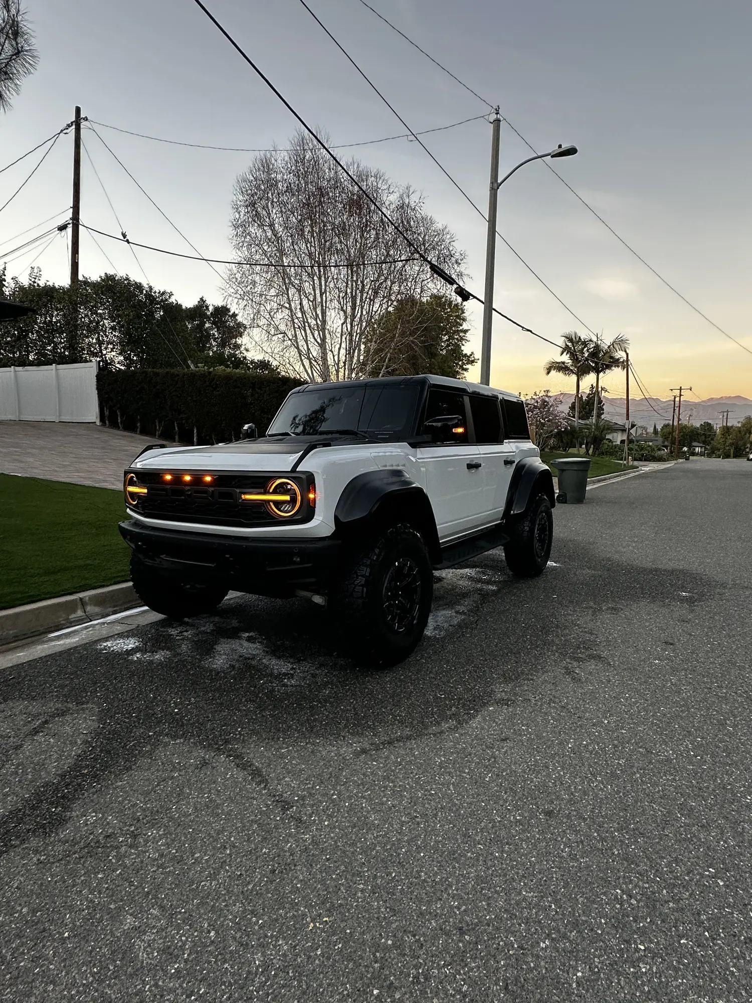 White Ford Bronco after an exterior detail